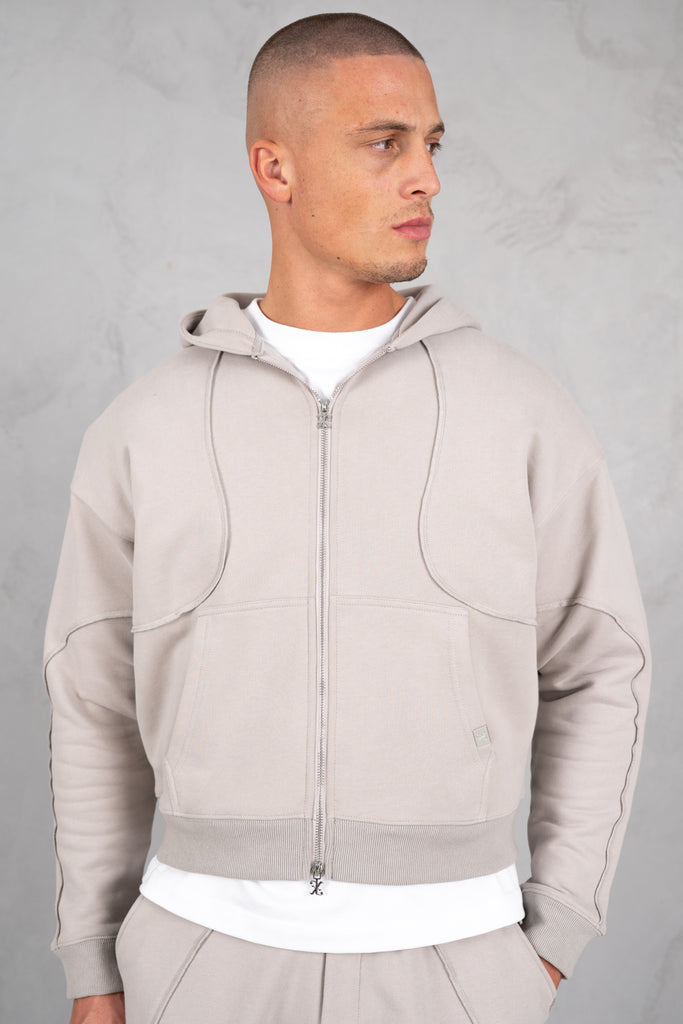 Flow Seam Boxy Hoodie - Grey
