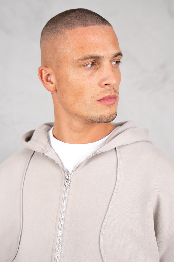 Flow Seam Boxy Hoodie - Grey