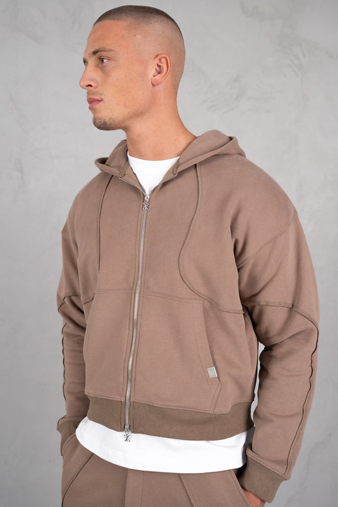 Flow Seam Boxy Hoodie - Taupe
