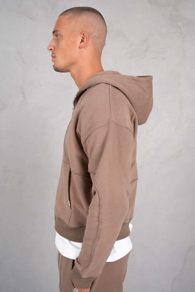 Flow Seam Boxy Hoodie - Taupe