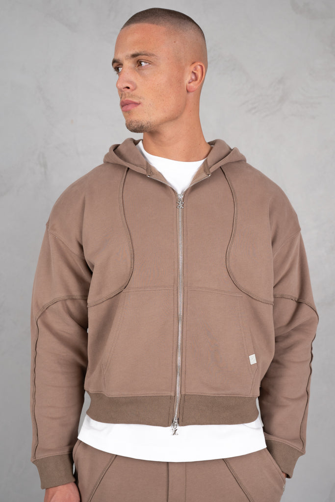 Flow Seam Boxy Hoodie - Taupe