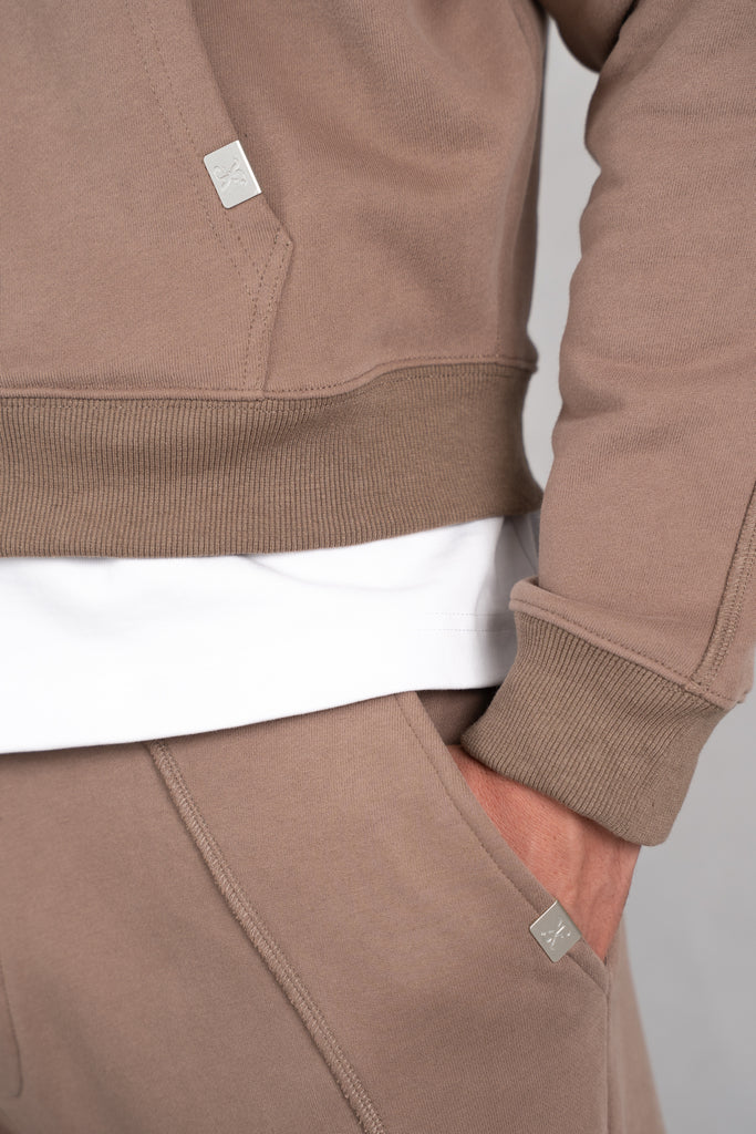 Flow Seam Boxy Hoodie - Taupe