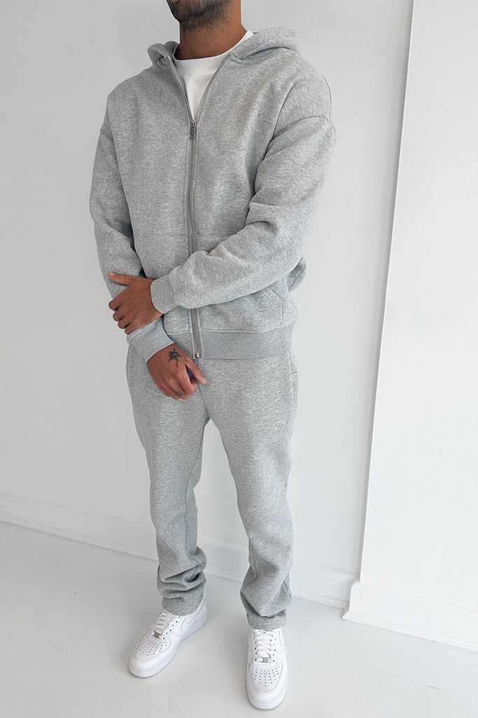 Essential Zip-Up Hoodie - Grey Marl