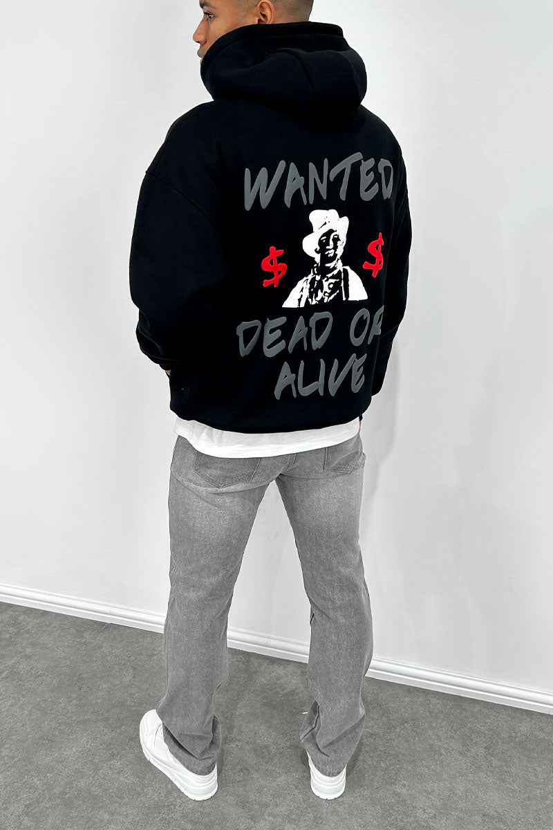 Dead or Alive Puff Print Hoodie - Black