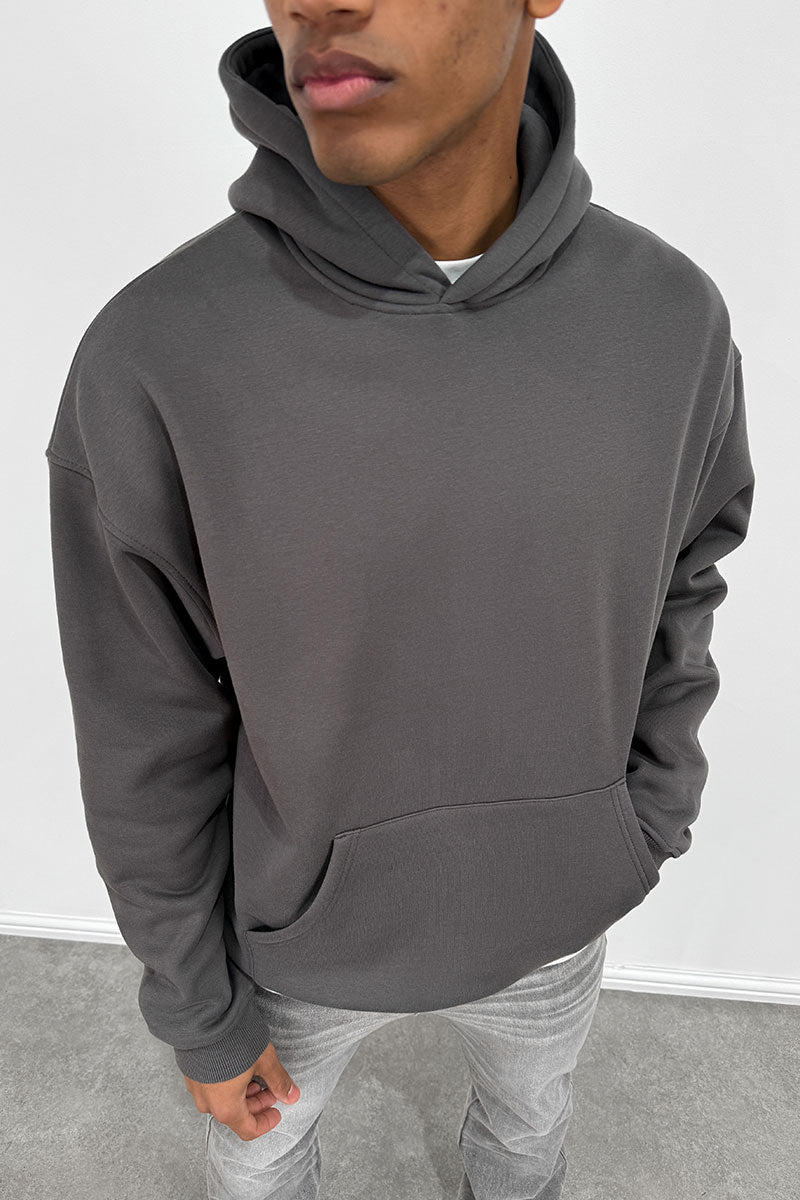 Dead or Alive Puff Print Hoodie - Charcoal