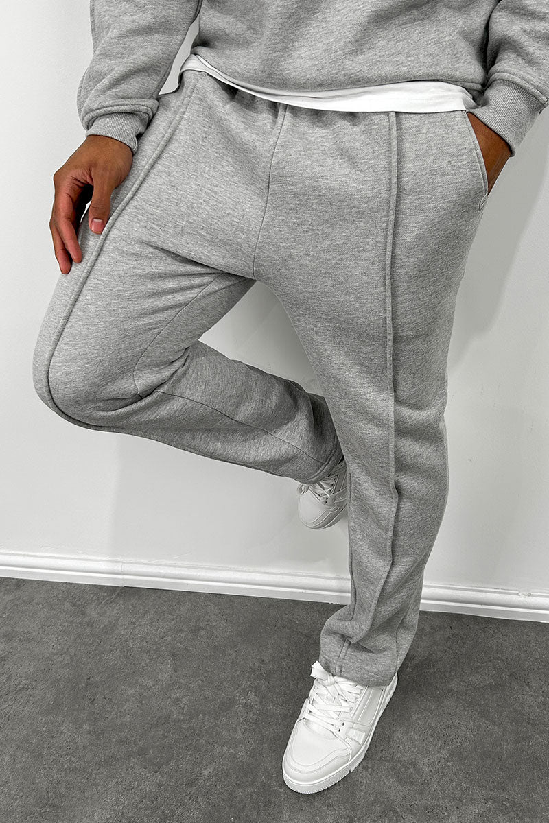 Relaxed Pintuck Joggers - Grey Marl