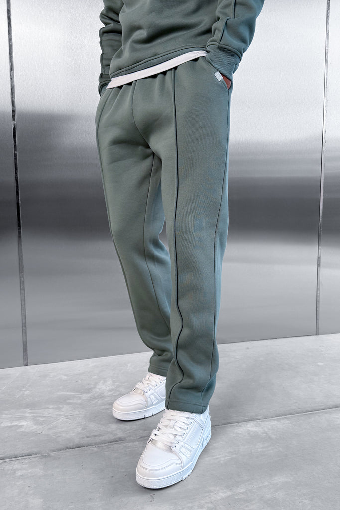 Relaxed Pintuck Joggers - Khaki