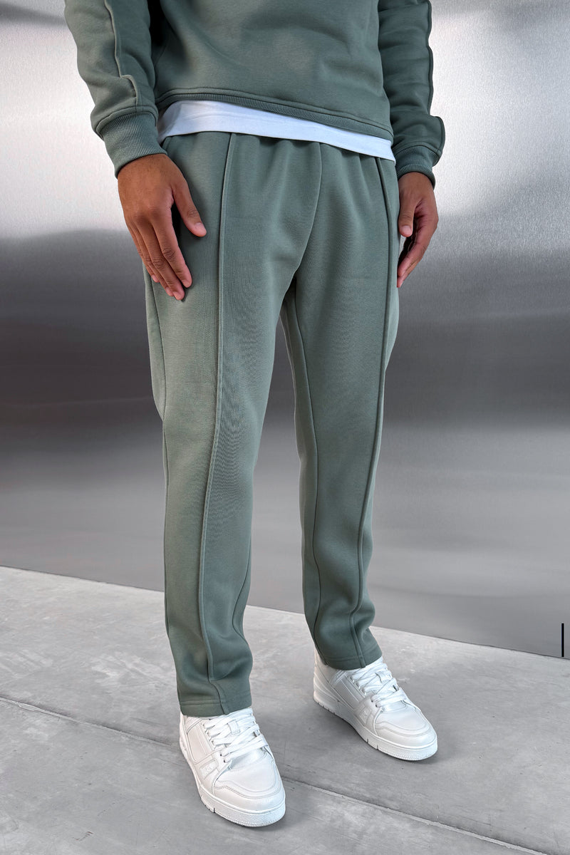 Relaxed Pintuck Joggers - Khaki