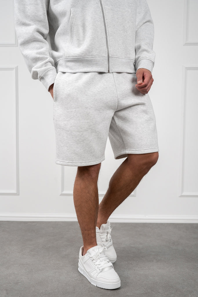 Oversized Boxy Zip Through Hoodie - Grey