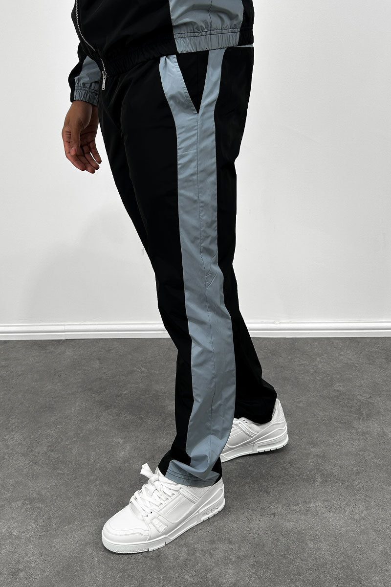 Nylon Track Pants  - Black/Pale Blue