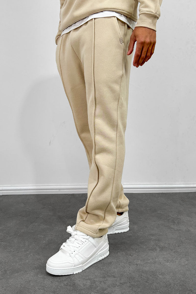 Relaxed Pintuck Joggers - Taupe