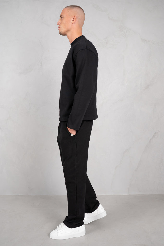 Heavyweight Essential Boxy Long Sleeve T-Shirt - Black