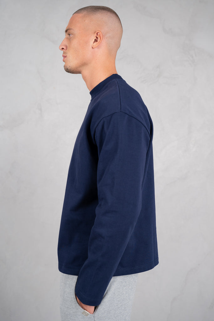 Heavyweight Essential Boxy Long Sleeve T-Shirt - Navy