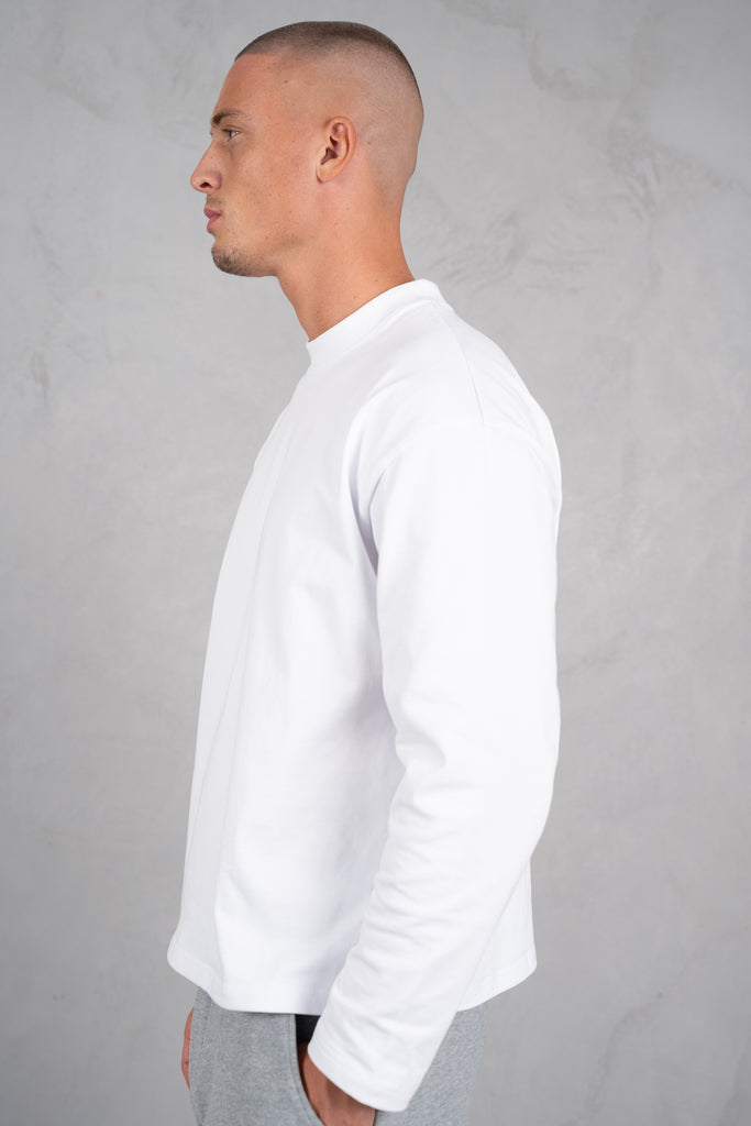 Heavyweight Essential Boxy Long Sleeve T-Shirt - White
