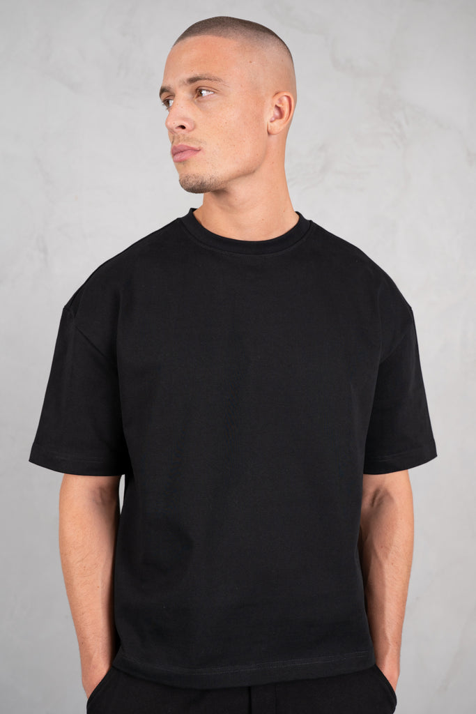Heavyweight Essential Boxy Short Sleeve T-Shirt - Black