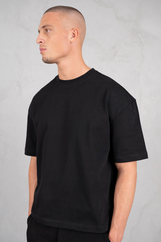 Heavyweight Essential Boxy Short Sleeve T-Shirt - Black