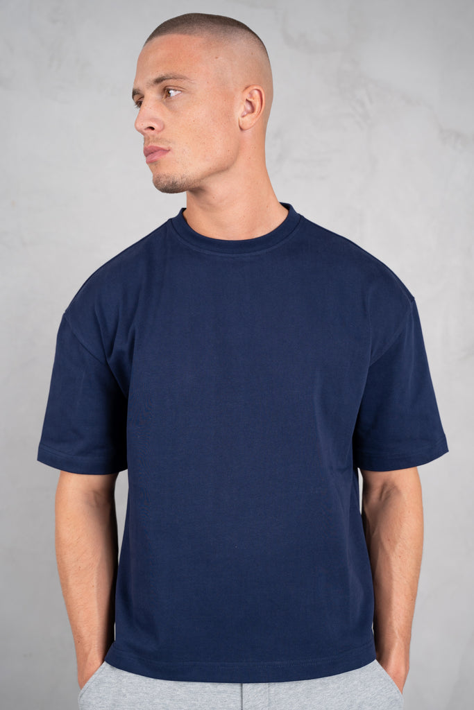Heavyweight Essential Boxy Short Sleeve T-Shirt - Navy