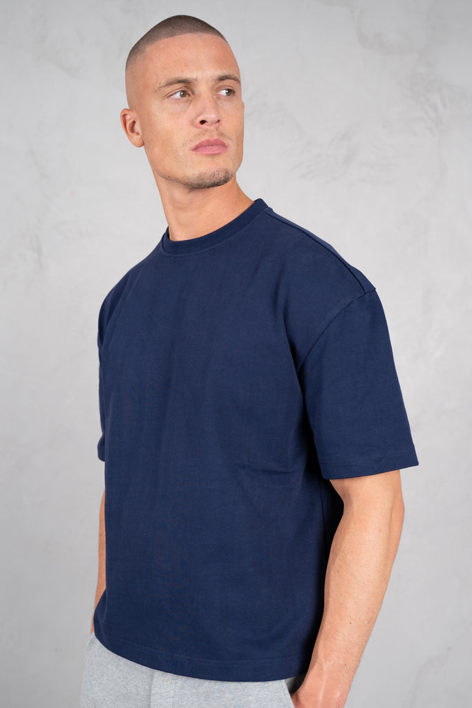 Heavyweight Essential Boxy Short Sleeve T-Shirt - Navy