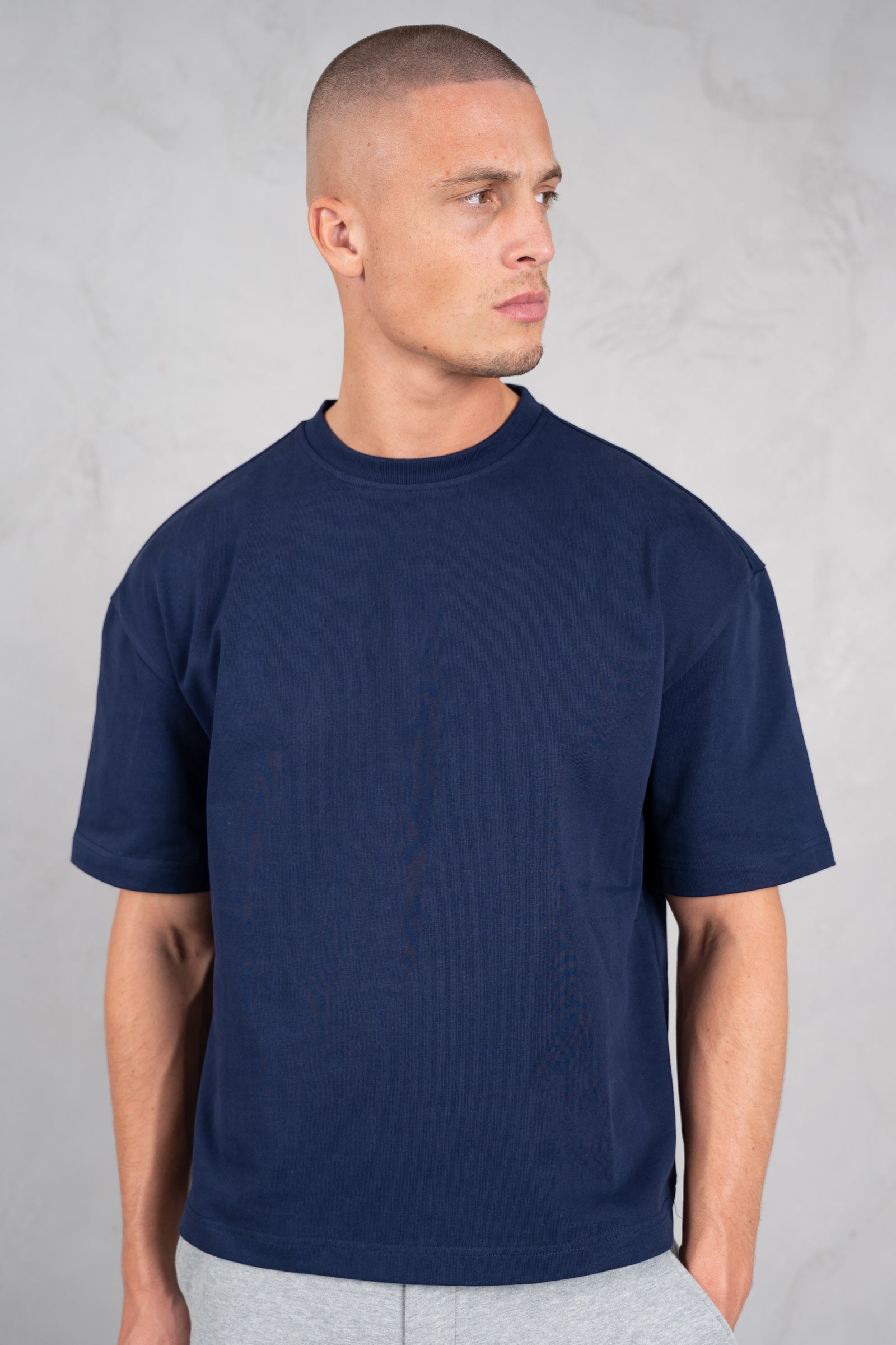 Heavyweight Essential Boxy Short Sleeve T-Shirt - Navy