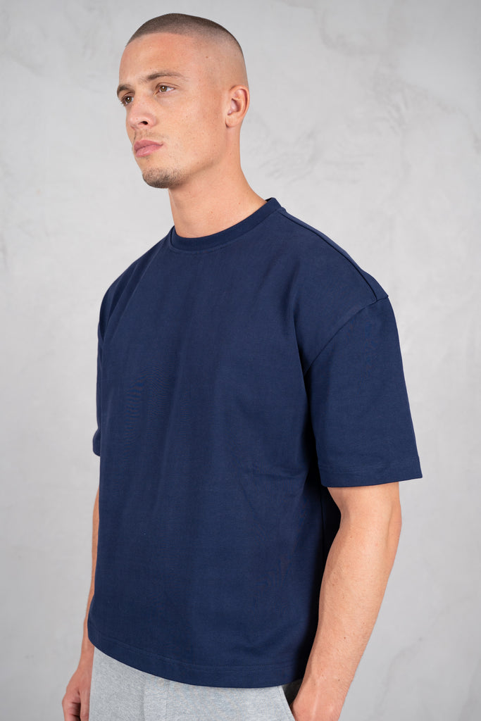Heavyweight Essential Boxy Short Sleeve T-Shirt - Navy