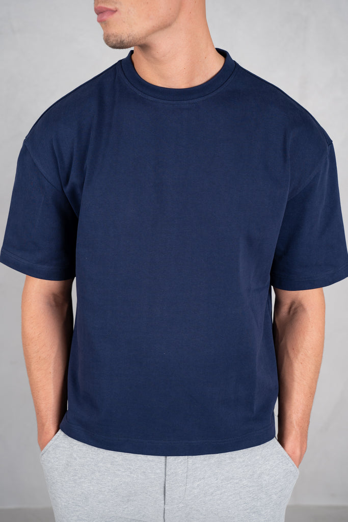 Heavyweight Essential Boxy Short Sleeve T-Shirt - Navy