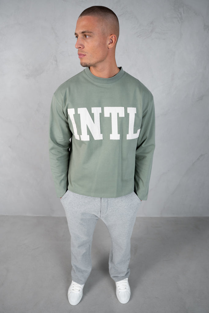 INTL Boxy Long Sleeve T-Shirt - Khaki