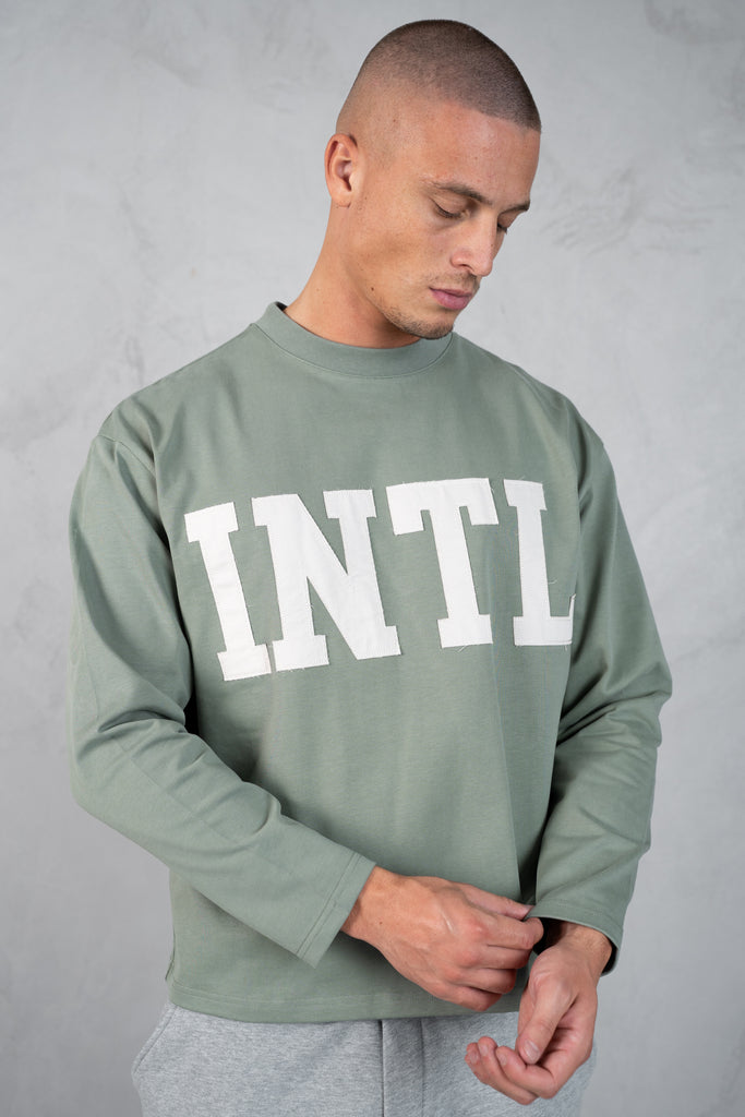 INTL Boxy Long Sleeve T-Shirt - Khaki