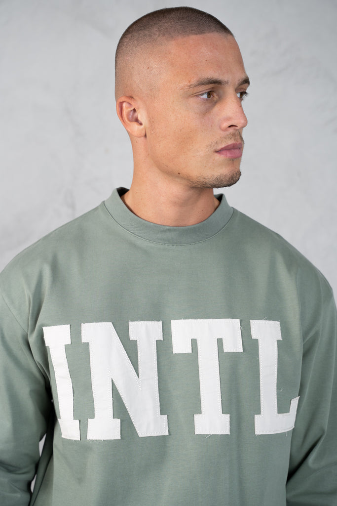 INTL Boxy Long Sleeve T-Shirt - Khaki