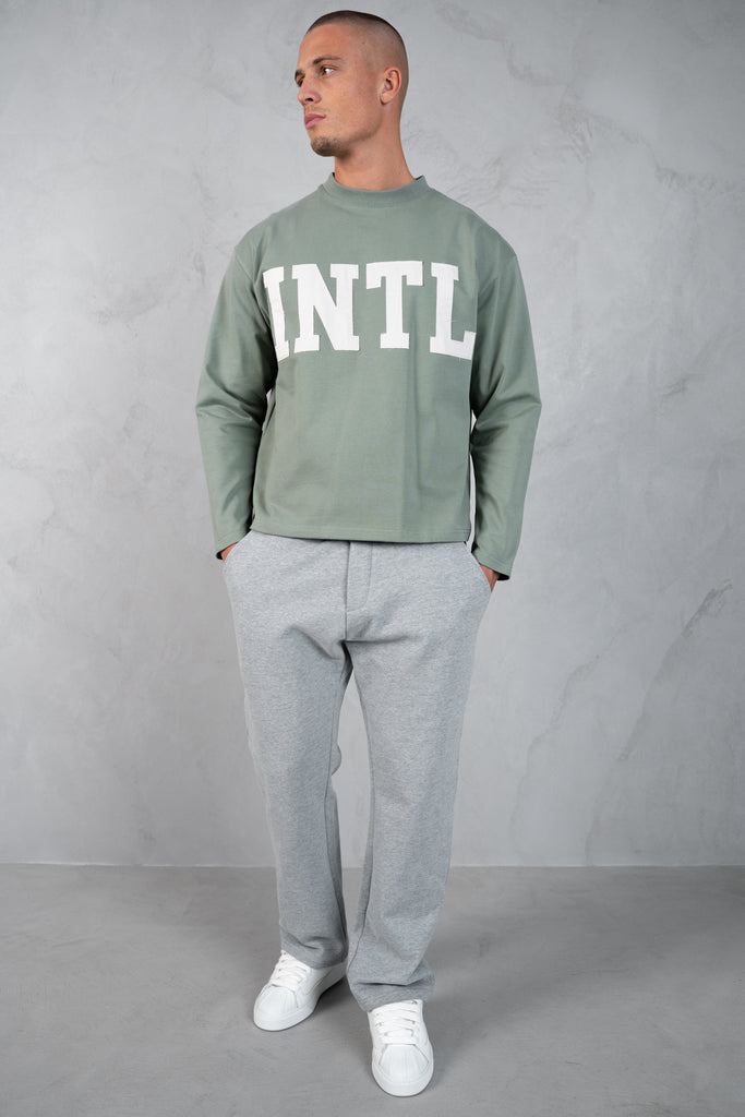 INTL Boxy Long Sleeve T-Shirt - Khaki