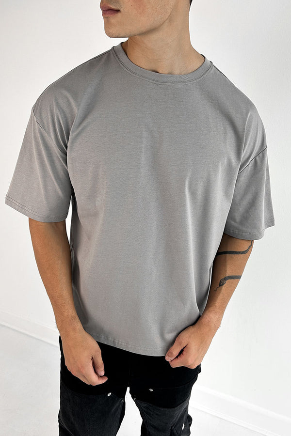 'It Is What It Is' Back Print Oversized T-Shirt - Grey