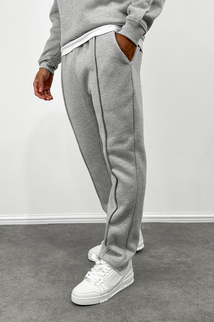 Relaxed Pintuck Joggers - Grey Marl