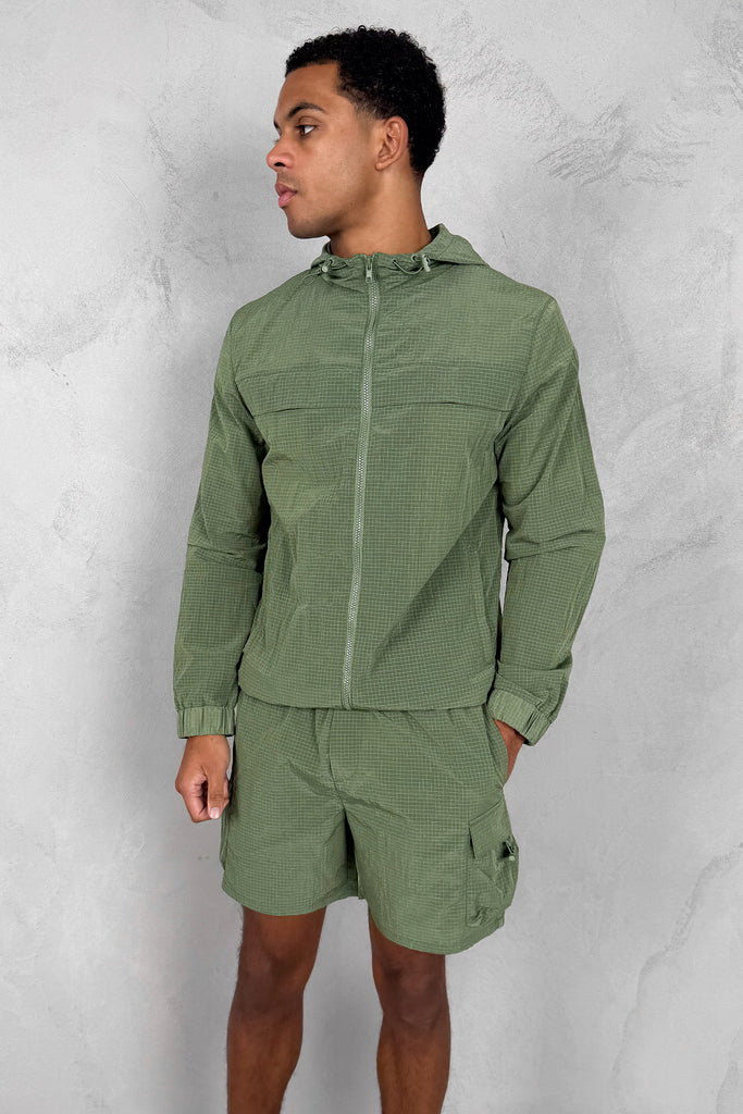 Ripstop Windbreaker Jacket - Olive