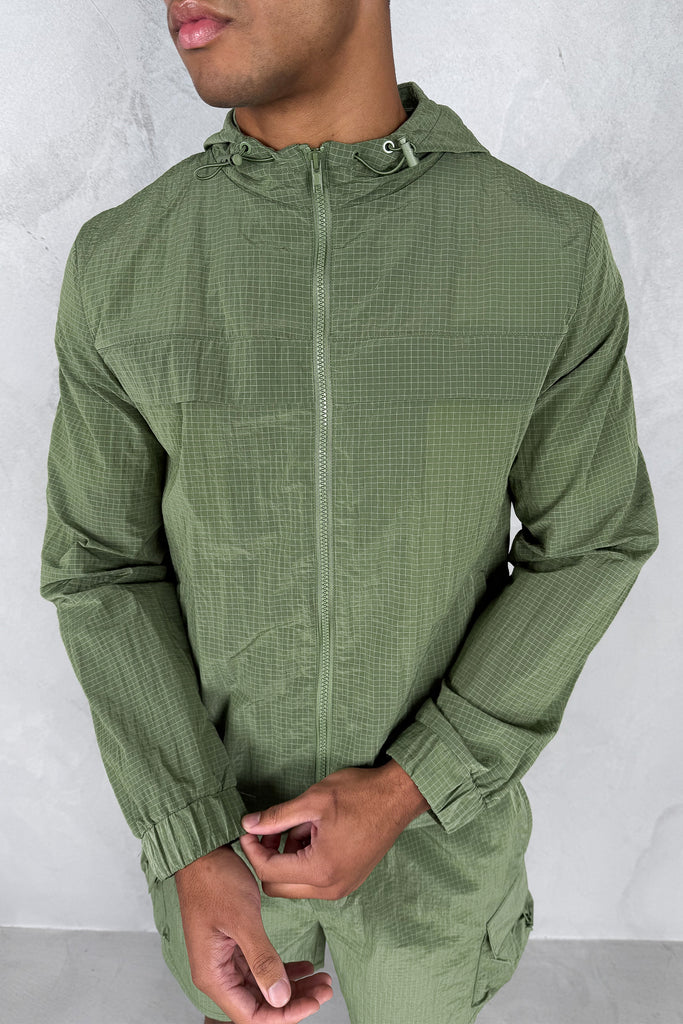 Ripstop Windbreaker Jacket - Olive