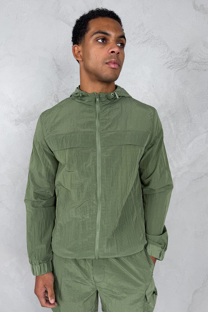 Ripstop Windbreaker Jacket - Olive