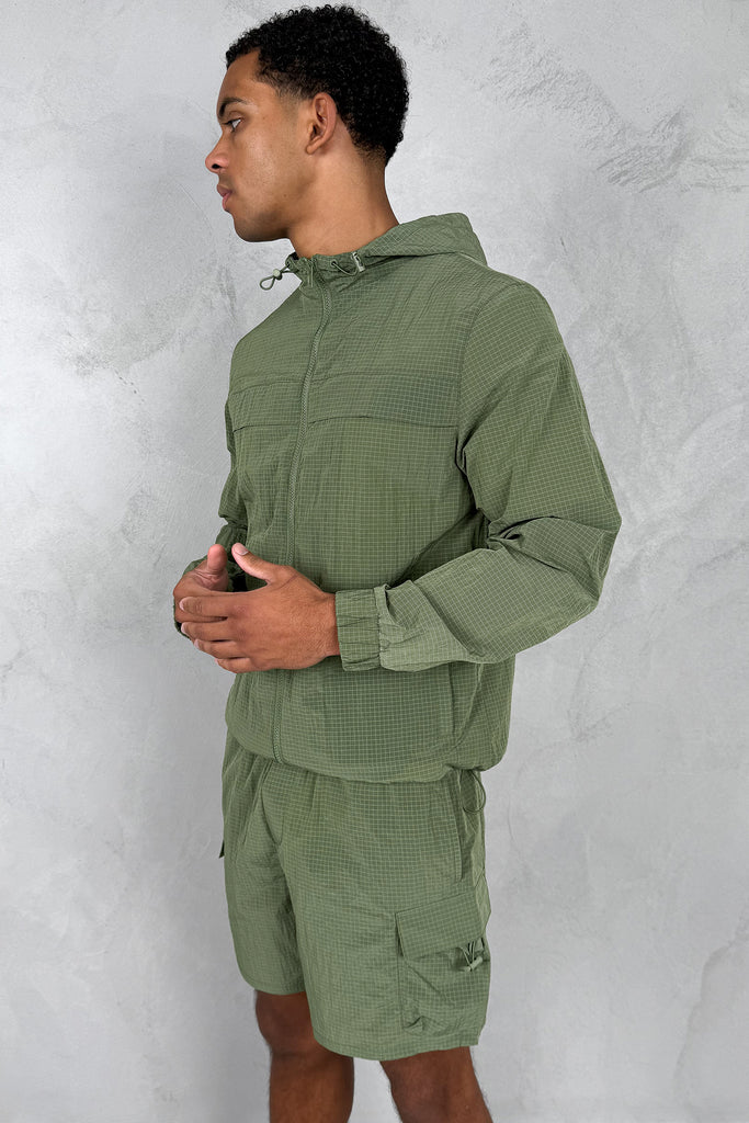 Ripstop Windbreaker Jacket - Olive