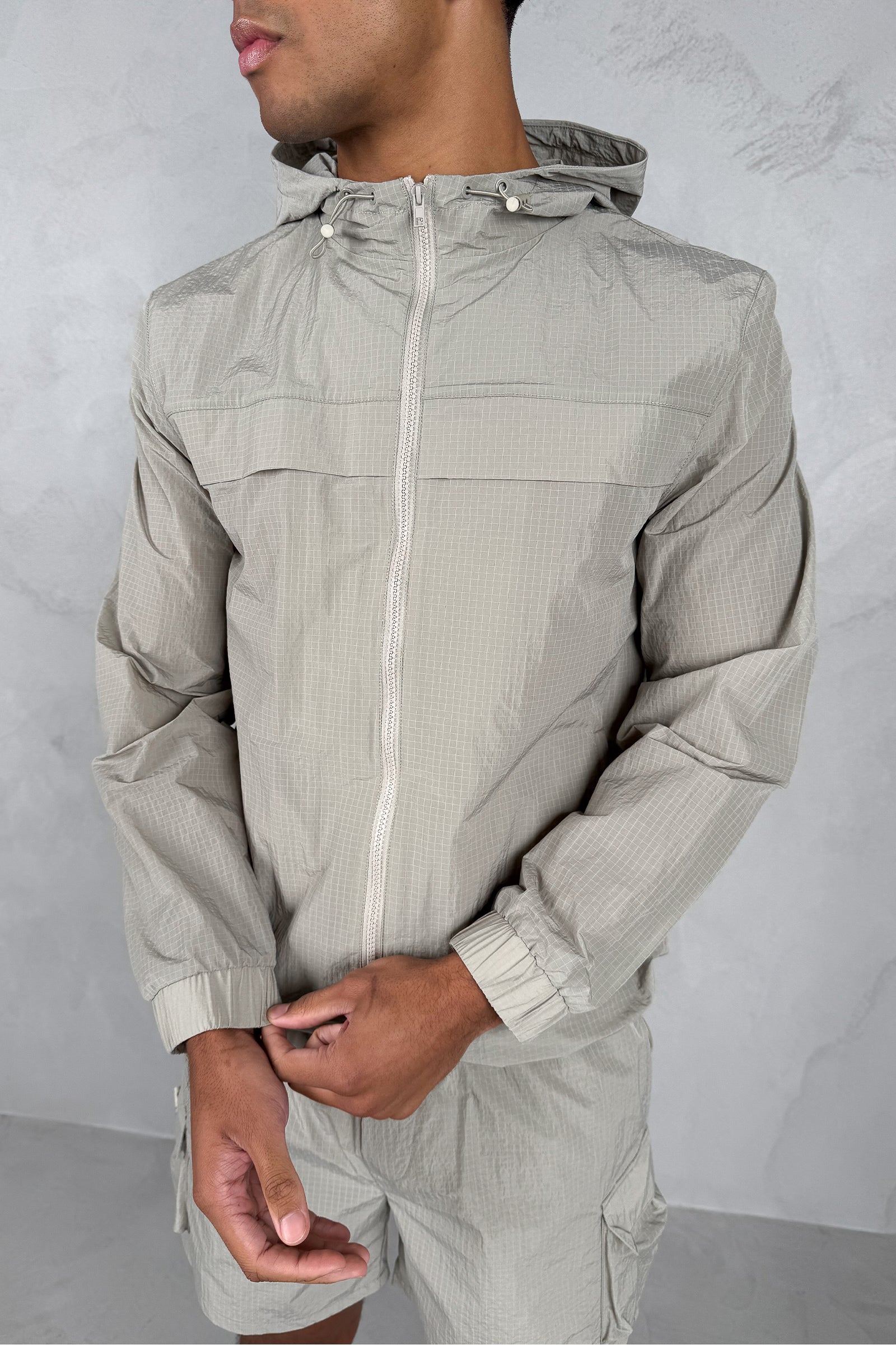 Ripstop Windbreaker Jacket - Champagne