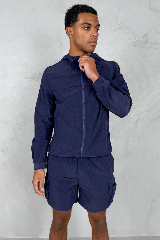 Ripstop Windbreaker Jacket - Navy