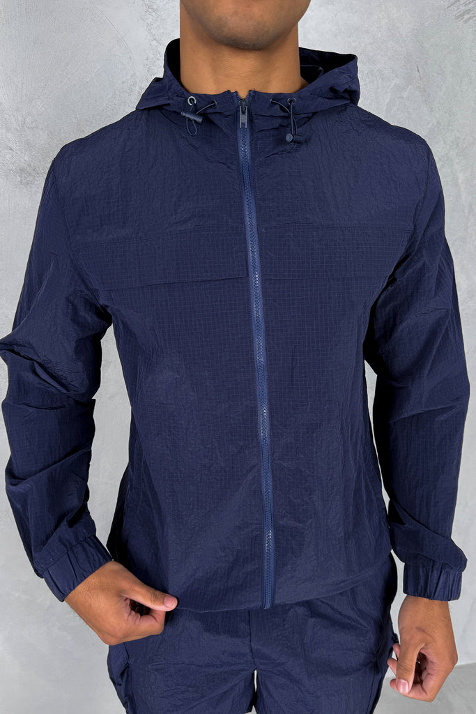 Ripstop Windbreaker Jacket - Navy