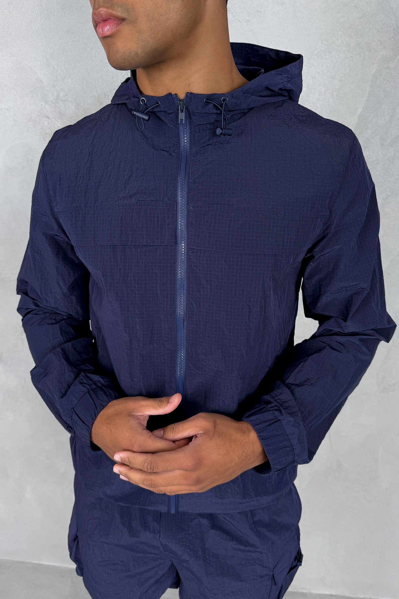 Ripstop Windbreaker Jacket - Navy