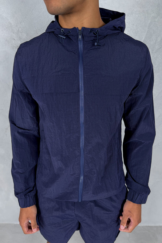 Ripstop Windbreaker Jacket - Navy