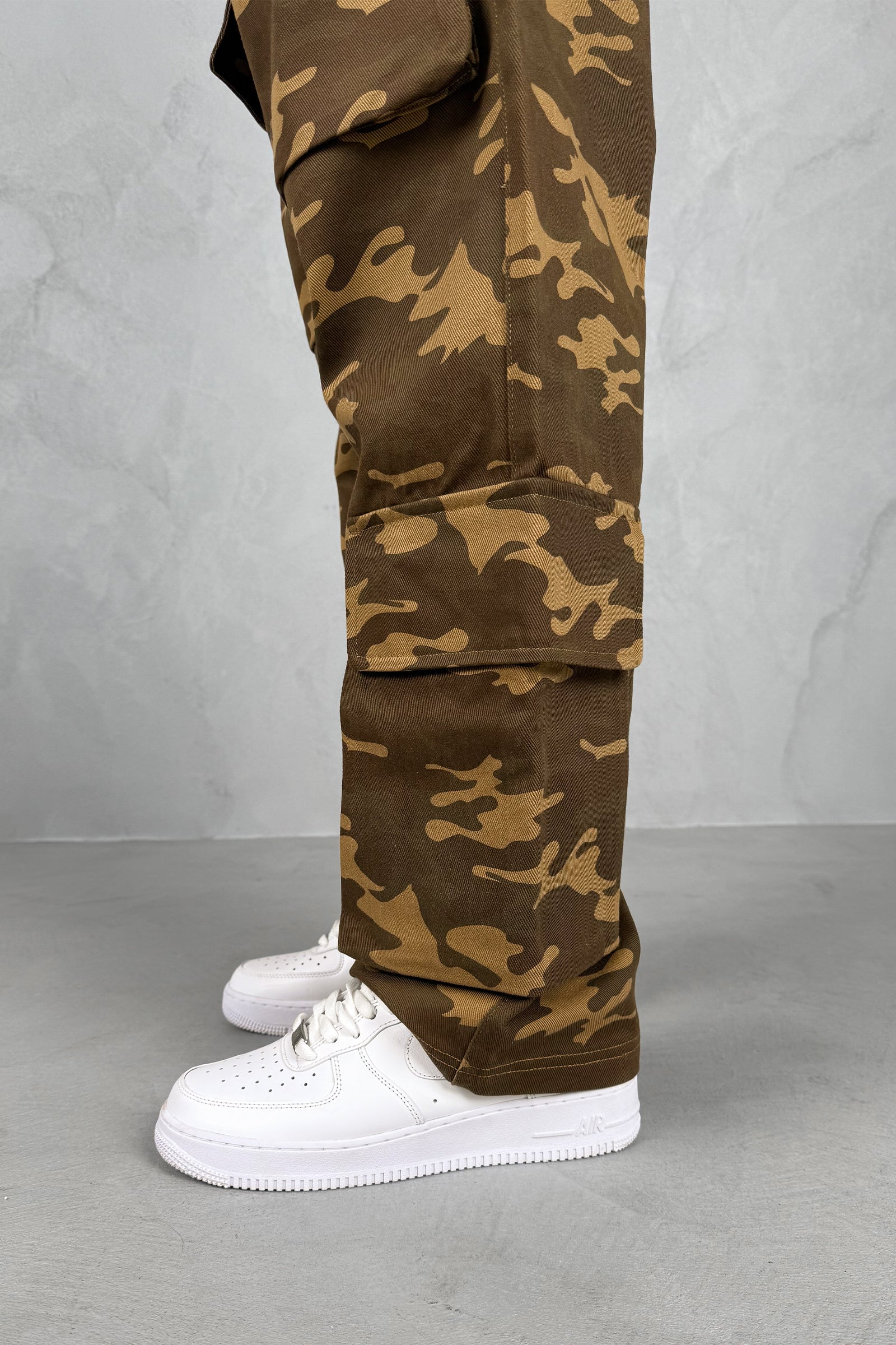 Relaxed Camo Denim Cargo Pant - Sand Camo