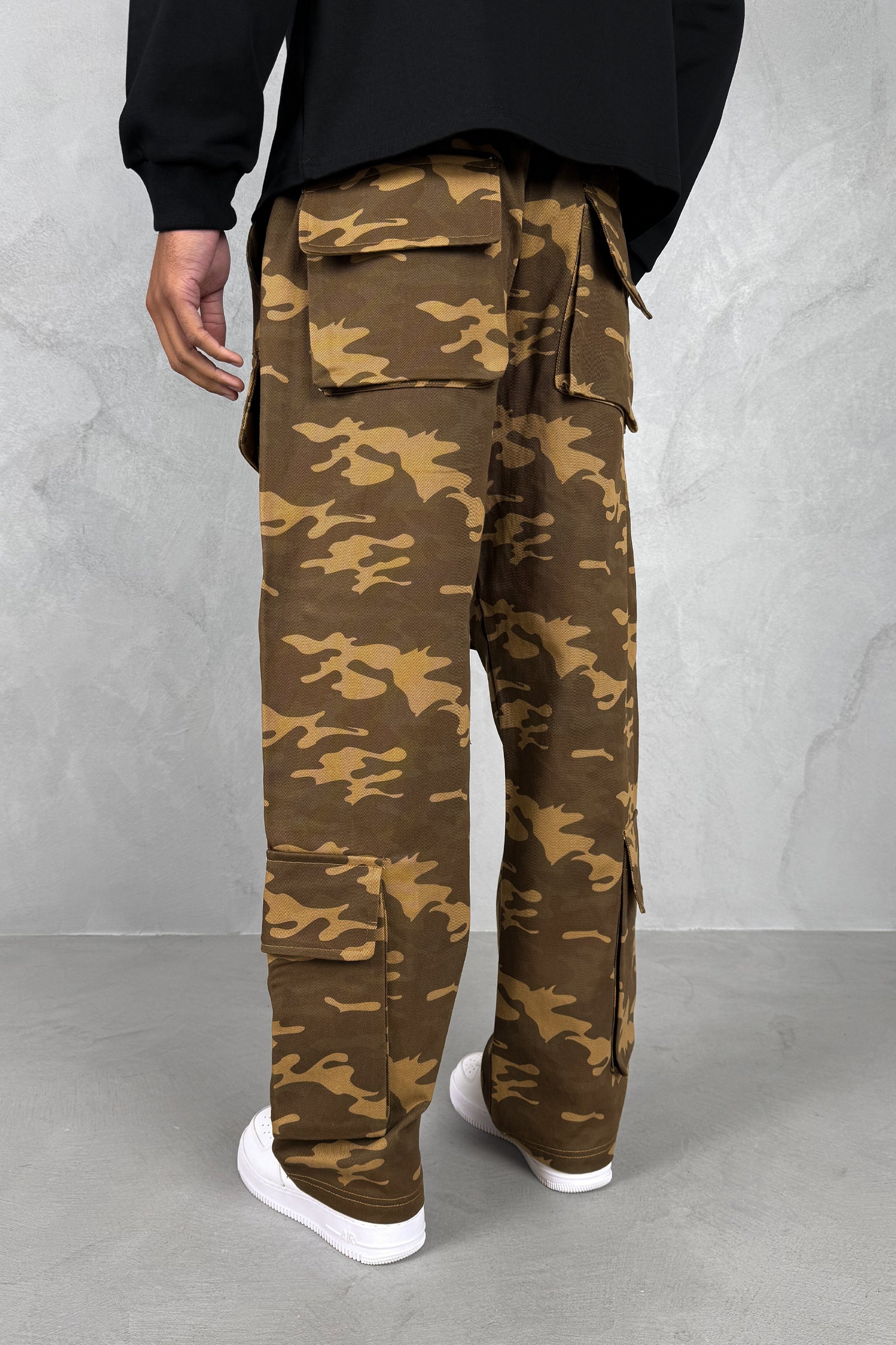 Relaxed Camo Denim Cargo Pant - Sand Camo