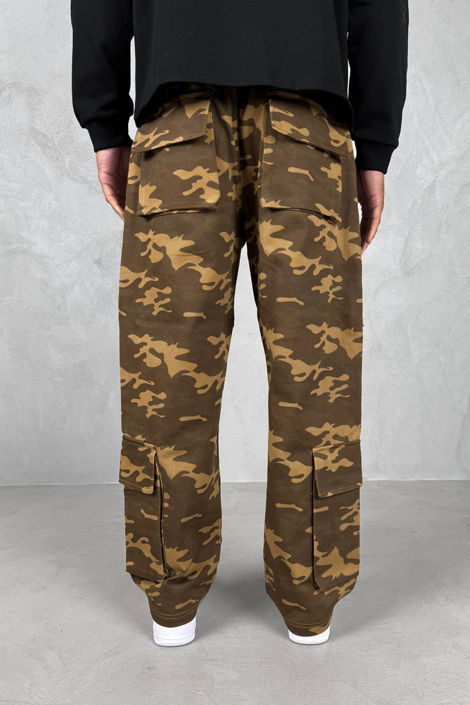 Relaxed Camo Denim Cargo Pant - Sand Camo