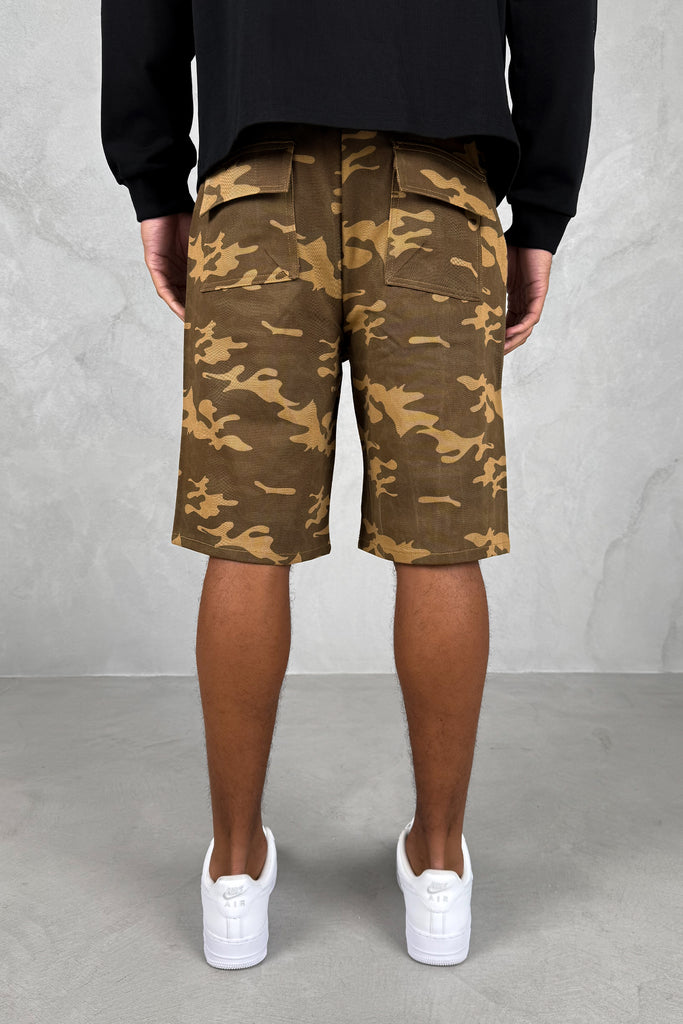 Relaxed Camo Cargo Shorts - Sand Camo