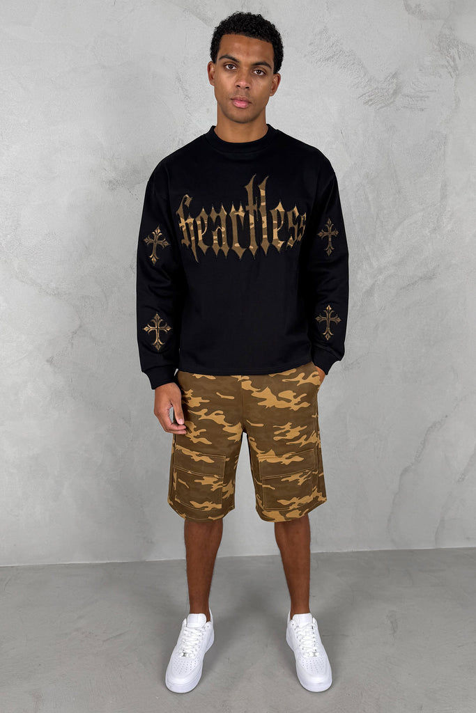 Relaxed Camo Cargo Shorts - Sand Camo