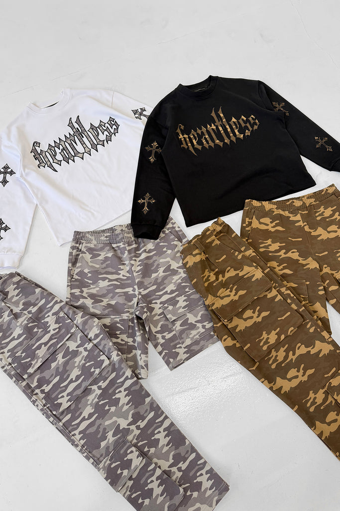 Relaxed Camo Cargo Shorts - Sand Camo