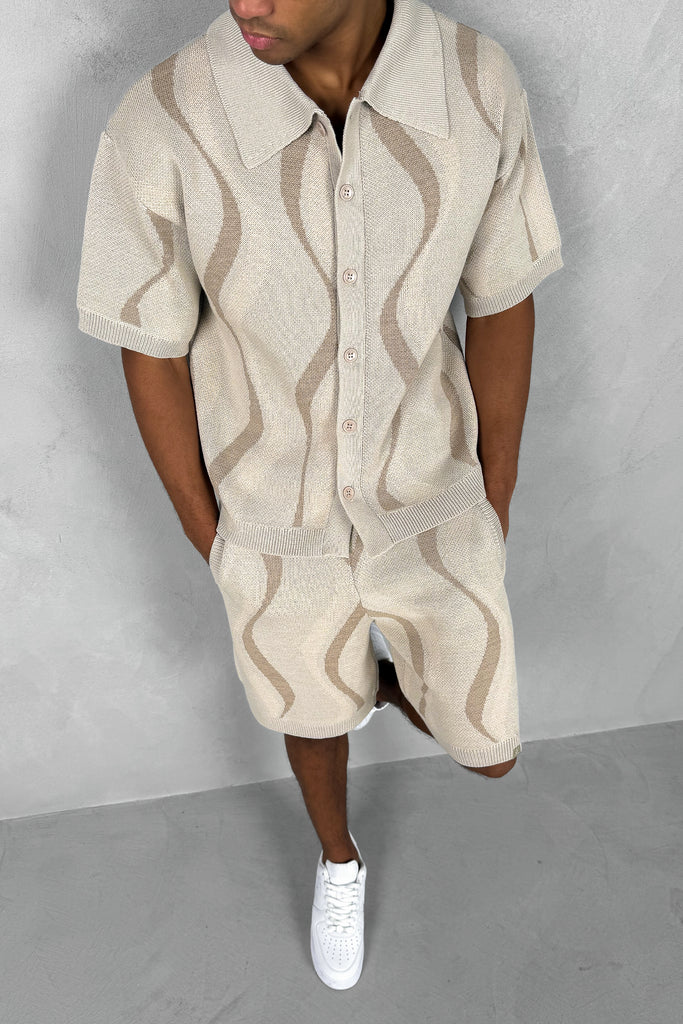 Boxy Flow Knitted Shirt - Off White