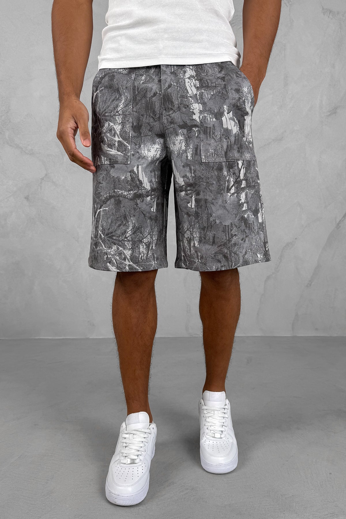 Real Tree Denim Shorts - Charcoal