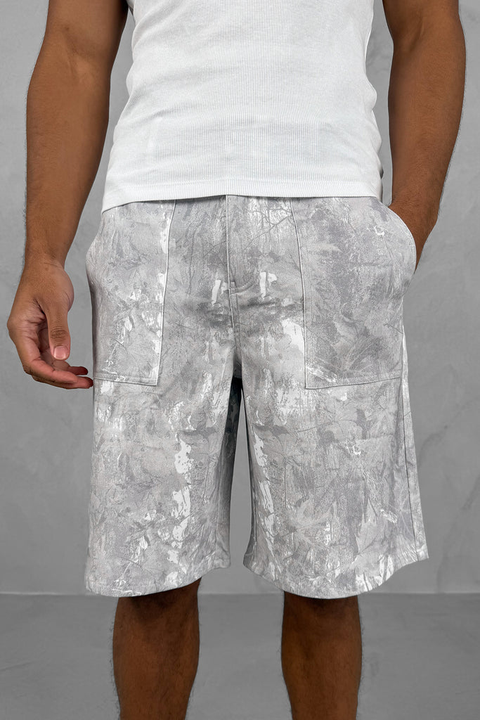 Real Tree Denim Shorts - Grey