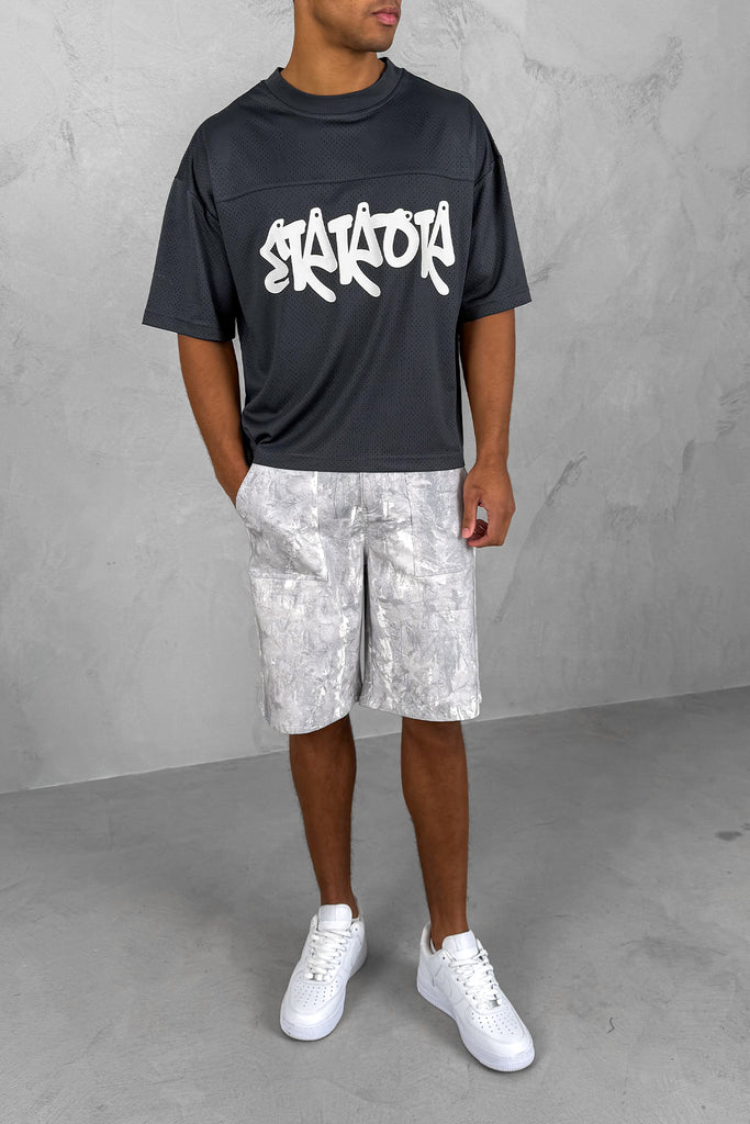 Error Boxy Mesh T-Shirt - Charcoal